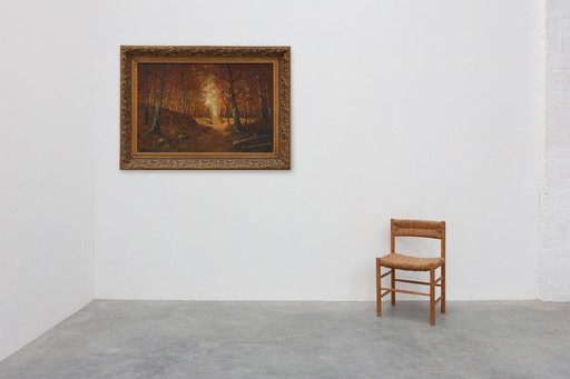 Signiertes französisches Ölgemälde auf Leinwand, das einen Wald darstellt, Paris, 1926