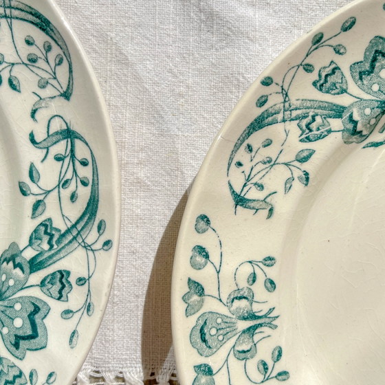 Set of 6 Small Antique Ironstone Plates "Figuig" – Longchamp 19th Century – Crockery (photo 12 of 14)