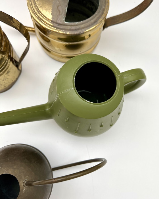 Image 1 of Collection of watering cans – 2× Ebert, 2× brass (1960s) & 1× very old copper can (around 1900)