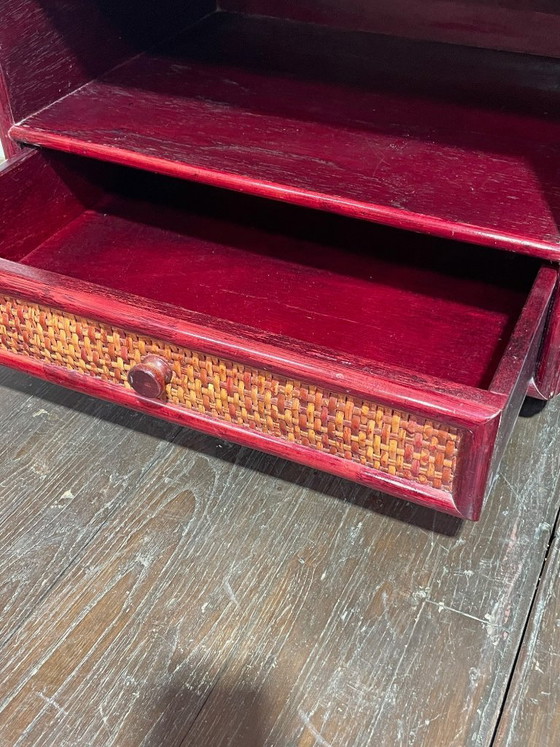 Image 1 of Maugrion rotan nachtkastjes voor Roche Bobois, jaren 80