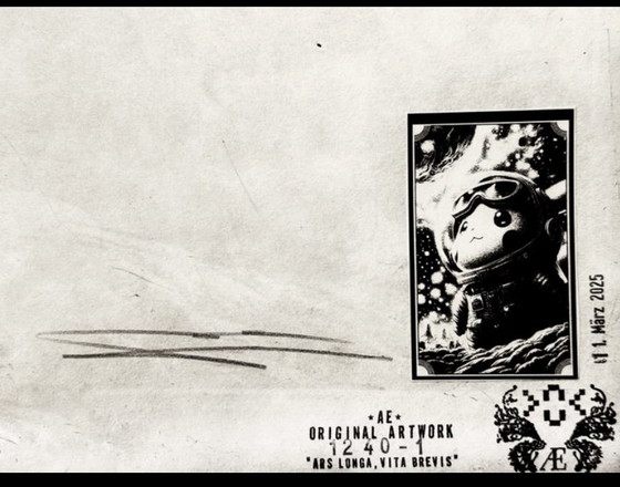 Image 1 of Kunstwerk Pikachu (Pokémon) Lichtjahre von zu Hause entfernt