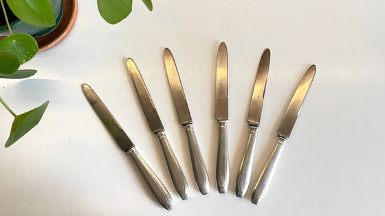 Image 1 of 6 Art Deco Dessert Knives