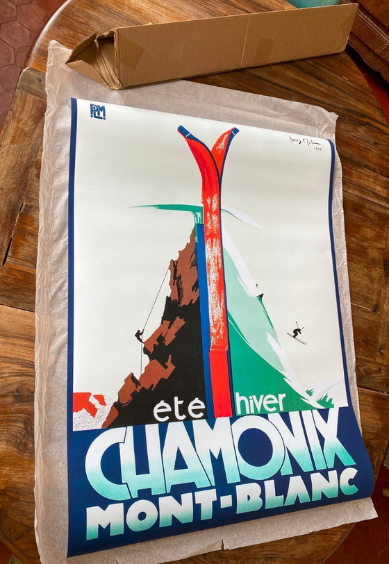 Image 1 of Chamonix Mont-Blanc, summer winter - Vintage ski poster by Henry Reb 70 x 100 cm