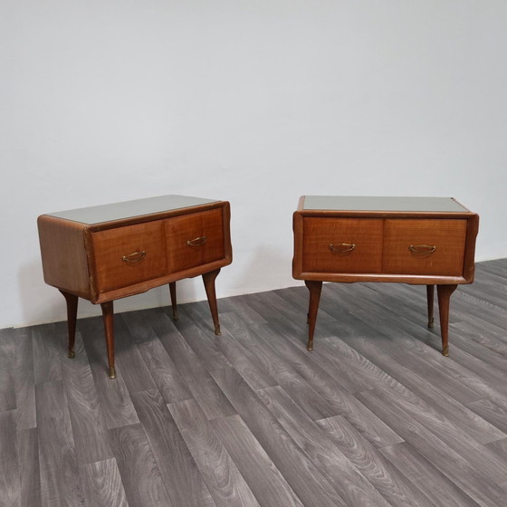 Image 1 of Coppia Di Comodini Gio Ponti Style Mid-Century 1950’s Modernariato Design