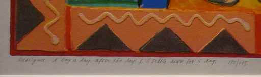 CLEMENS BRIELS - Sérigraphie rare des Caraïbes « Antigua : 365 jours de paradis ! » | 132/175 | 95 x 110 cm