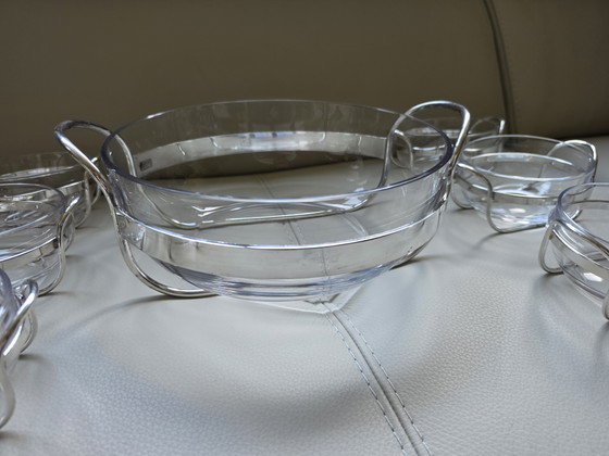 Set da punch PM Italy di 14 pezzi in argento placcato e vetro, stile Mid-Century Modern (anni '70) (photo 5 of 15)