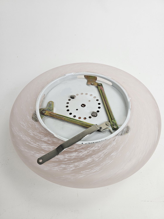 Image 1 of Murano Vetri ceiling lamp with swirl effect and unique pink shade Italy 1970s