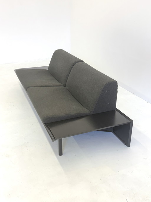 Harvink The Mission Sofa With Black Frame Dark Gray Fabric