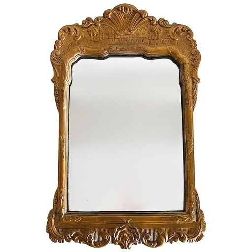 Antike Jugendstil-Goldspiegel-Holz-Barock-Lackierung L.F. Reeker 1920er Jahre
