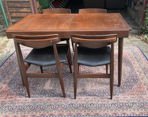 Ensemble de salle à manger de style danois – eetkamerset, Wood, Skai