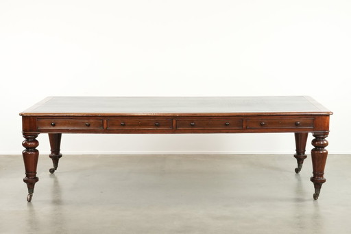 Unique large antique English library table/writing desk/desk from the 19th century