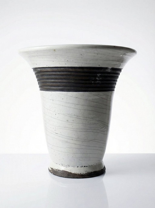 Grande lampada Raku moderna in beige e marrone Keramos Sèvres - René Hénon [...]