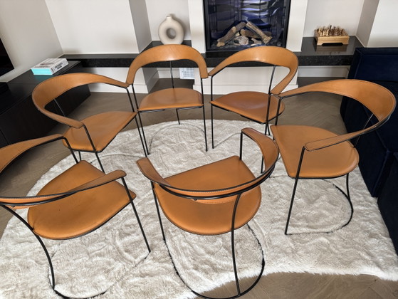 6 sedie da pranzo vintage modello 'Ursula' del marchio italiano Arrben – Leather (photo 5 of 7)