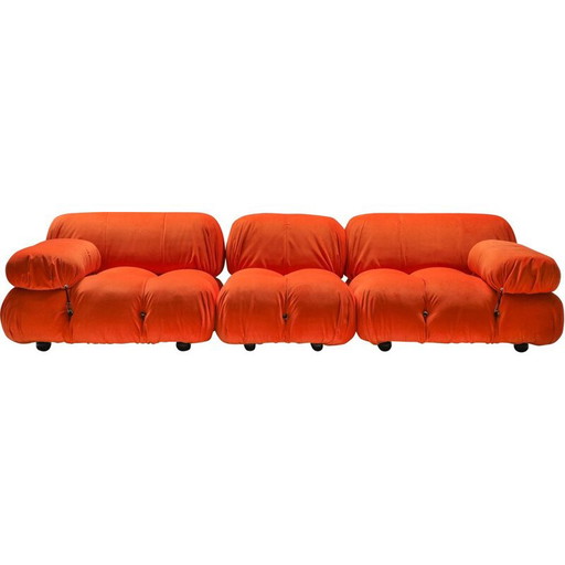 Vintage sectional sofa Camaleonda in bright orange  1970s