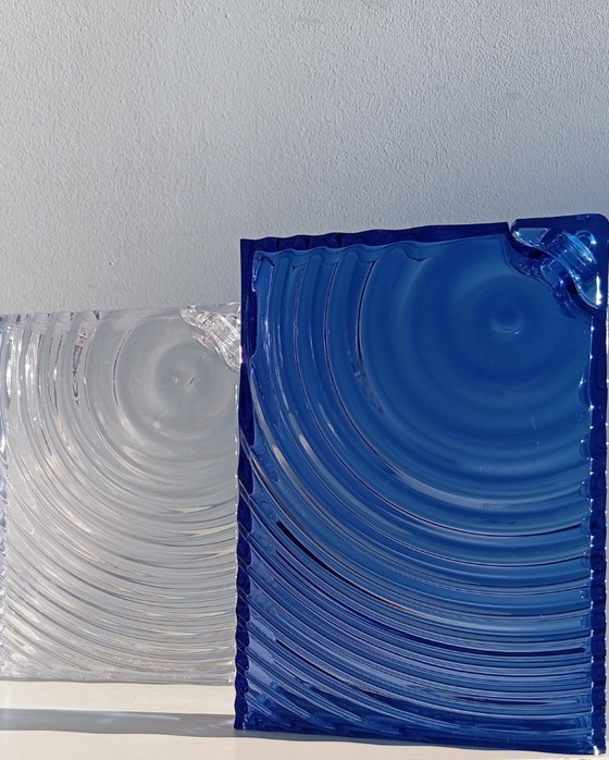Image 1 of Ron Arad für GUZZINI 'Ripples' Wasserflasche 2er-Set transparent und blau