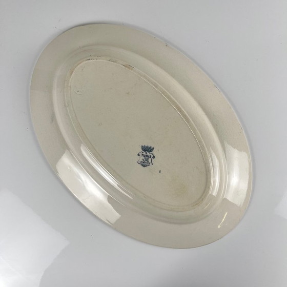 Image 1 of Plato ovalado, modelo "Túnez", de Longwy, finales del siglo XIX.