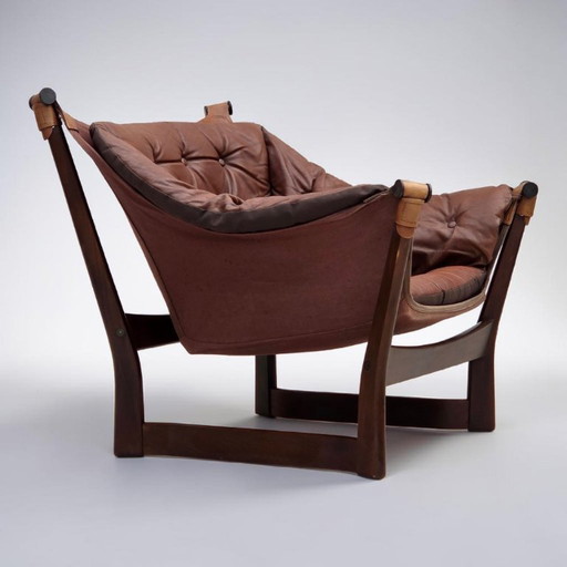 Fauteuil lounge « Trega », design norvégien des années 1970 par Tormod Alnaes.