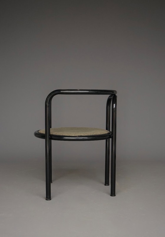 Image 1 of Juego de cuatro sillas negras 'Locus Solus' de Gae Aulenti para Poltronova, años 60