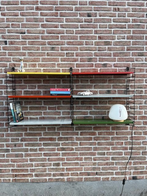 Vintage dubbel Tomado-wandsysteem – Wandrek, Metal (photo 14 of 15)