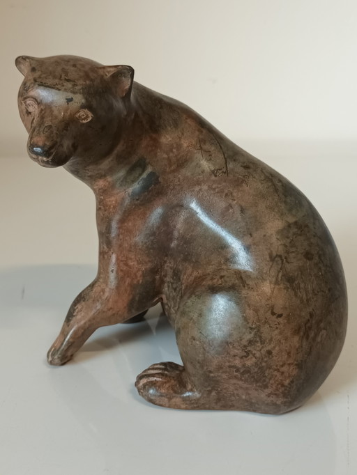 Ours assis en bronze Pierre Chenet