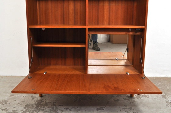 Image 1 of Mid-century Teak compartment cabinet with flap