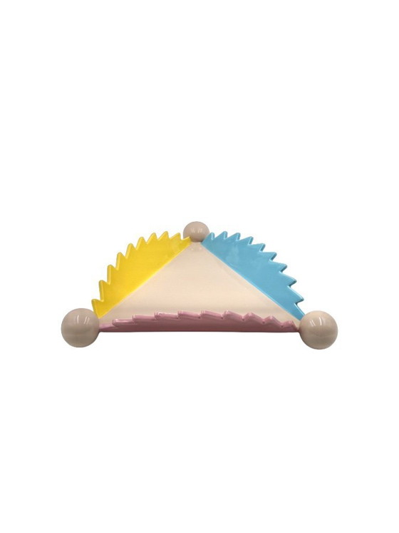 Image 1 of Postmodern ceramic centerpiece / vide poche mod. "Parana" 1st edition, Masanori Umeda, Memphis Milan Italy 1983