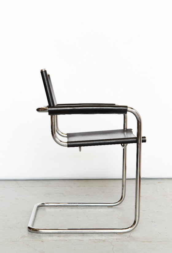 Image 1 of Bauhaus-Leder-Cantilfer, hergestellt von Fasem, Italien