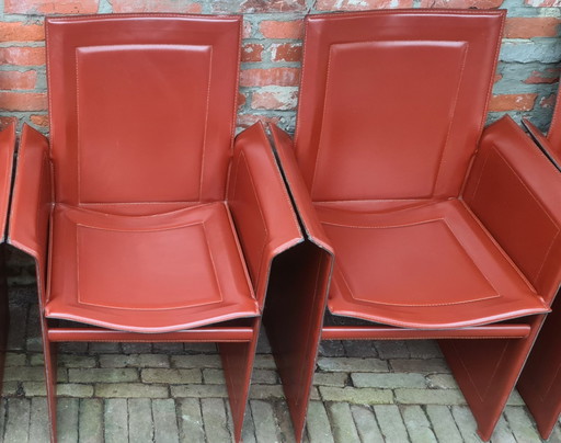 4 vintage, design stoelen Matteo Grassi, Korium