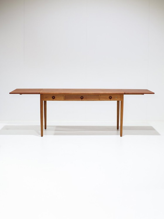 Hans J. Wegner Desk AT-305 Drop-Leaf Teak Oak 1950s – Hans Wegner, Wood, Vintage (photo 3 of 17)
