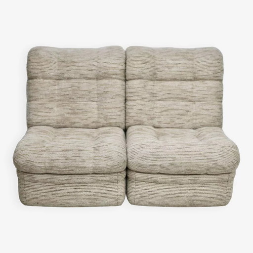 2x Beige fauteuils