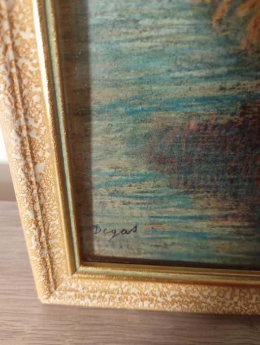 Lithographie des éditions de prestige Braun and cie d un tableau d Edgar Degas cadre bois stuc doré 