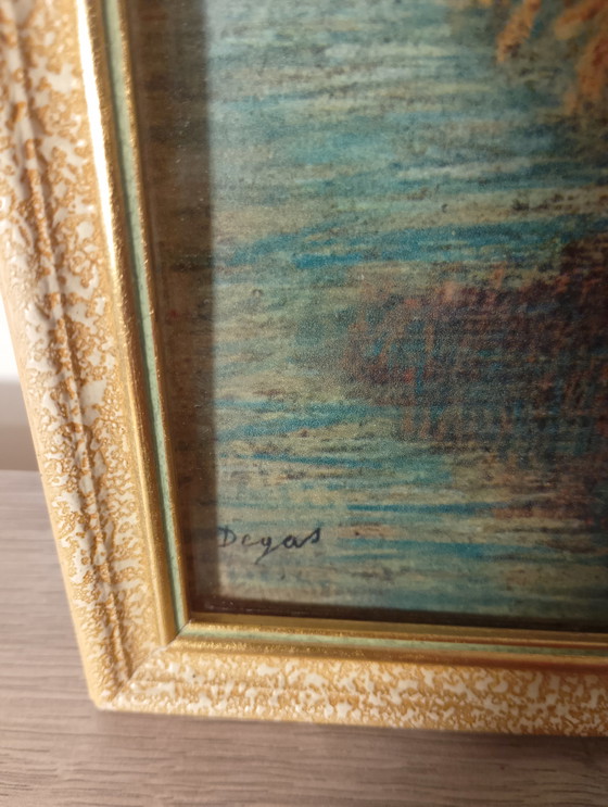 Image 1 of Lithographie des éditions de prestige Braun and cie d un tableau d Edgar Degas cadre bois stuc doré 