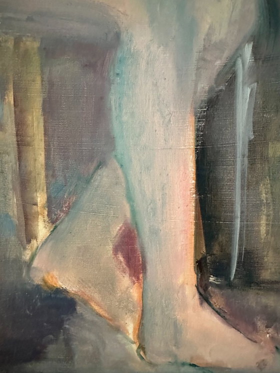 Image 1 of Dipinto figurativo francese originale degli anni '70, firmato Marais