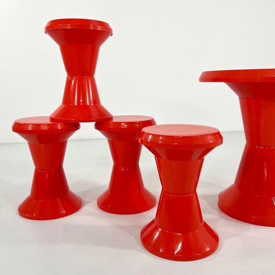 Image 1 of Set of Taormina Table & Stools from Giganplast, 1970s