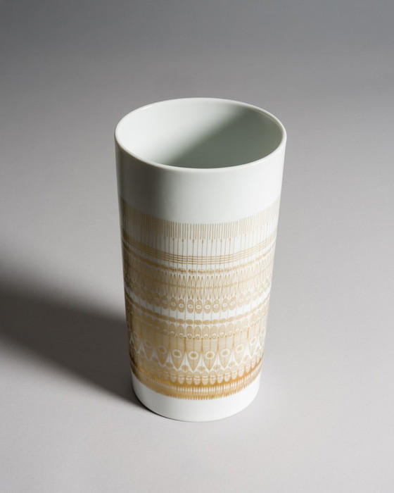 Image 1 of Geometria dorata: trio di vasi in porcellana Rosenthal Studio-Line di Theo Baumann e Tapio Wirkkala, Germania, fine anni '60