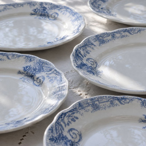 Antique flat plates from Nimy (Belgium), ironstone