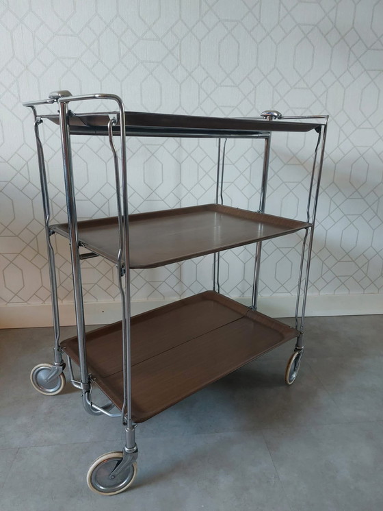 Image 1 of Vintage folding serving trolley
