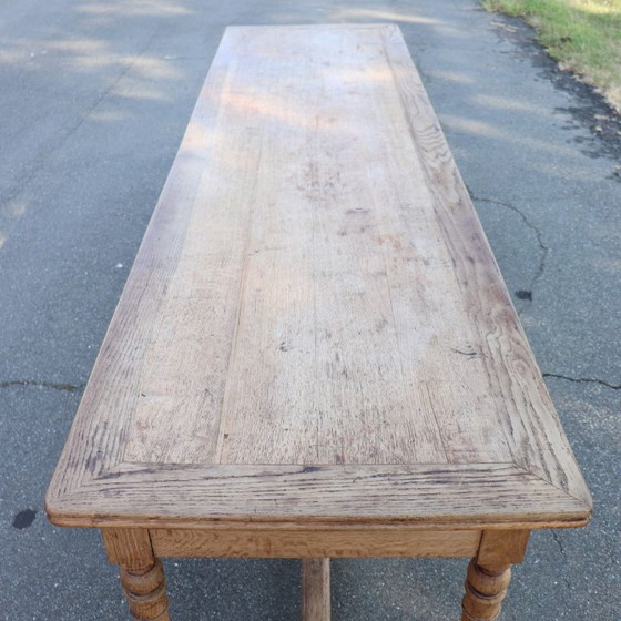 Image 1 of Table de salle à manger de style réfectoire en chêne massif, longueur 274 cm, Italie, début du XXe siècle