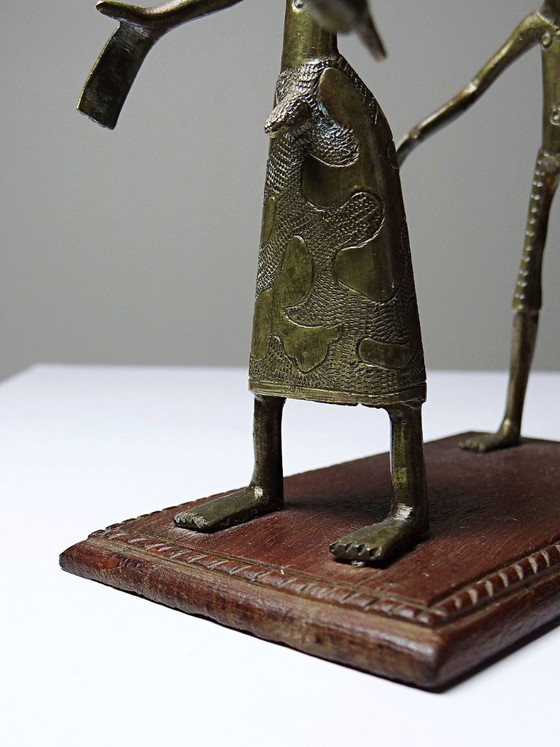 Image 1 of Fon figurine, Dahomey, Benin, vintage craftsmanship 1950s-1970s brass/bronze