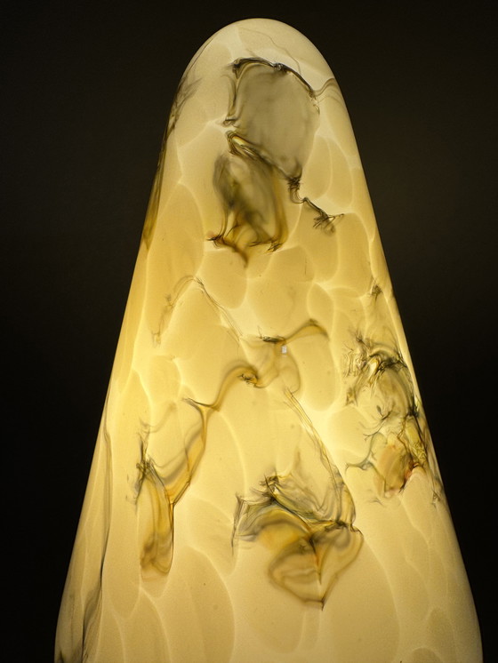 Image 1 of Vintage tafellamp met marmeren glazen kap – AGI Almelo (ca. 1970s)