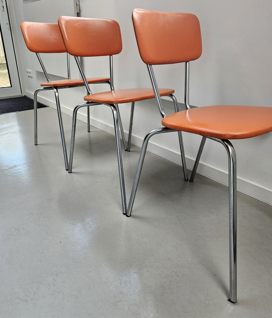 Image 1 of Sillas tubulares Brabantia, color naranja, años 70.