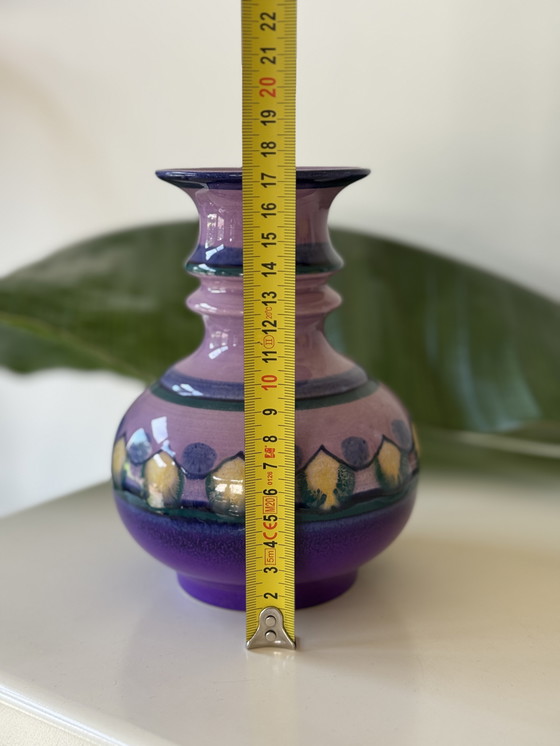 Image 1 of Vintage Flora Gouda Vase Lilac Decor, 60s/70s Ceramic