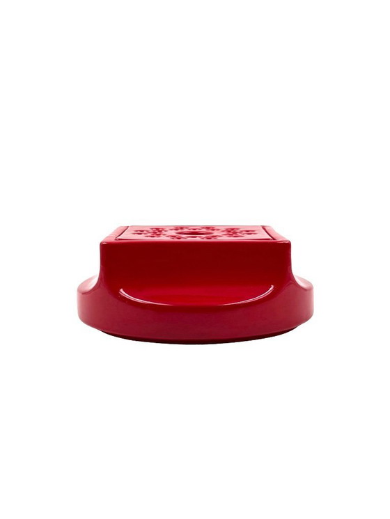 Image 1 of Space age red ceramic ashtray, Studio Opi, Gabbianelli Italy ca. 1970