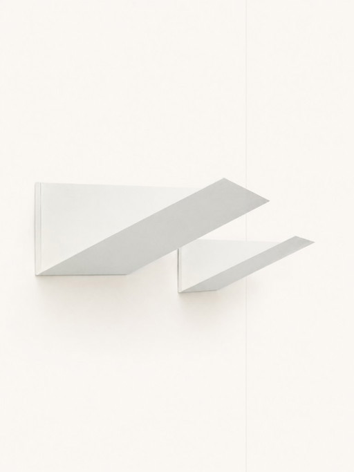 Pair of vintage wall sconces, matte white metal, France, 1970