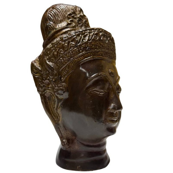 Cabeza de Buda de Bronce Estilo Jemer – Símbolo de Paz H 20 x An 11 – Esculturas, Bronze (photo 2 of 9)