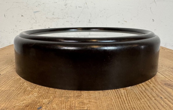 Image 1 of Industrial Brown Bakelite Factory Wall Clock from Chronotechna, 1960s