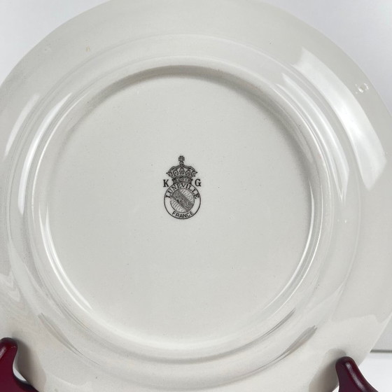 Image 1 of Set van 6 KG Luneville dessertborden – Straatlantaarnpatroon