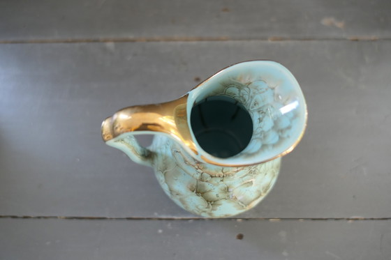 Image 1 of Vaso vintage Jumbo Gouda 97 verde menta oro