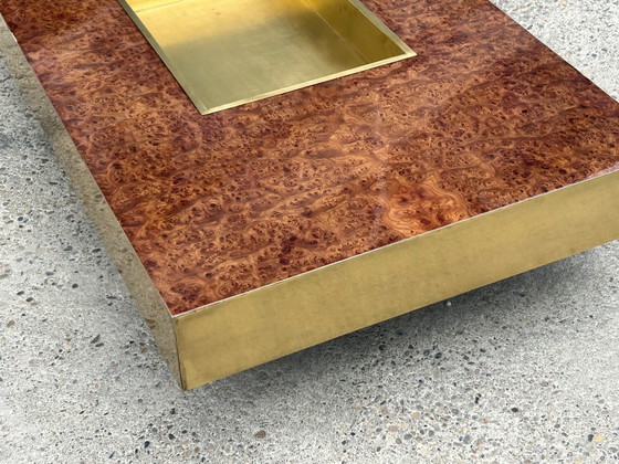 Willy Rizzo salontafel van wortelnotenhout en messing, 1970 – Brass (photo 6 of 10)