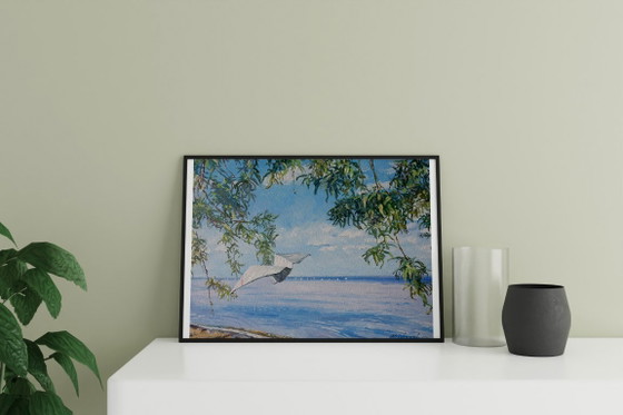 Original Oil Painting Contemporary Art Landscape Weekend By The Sea – Paintings & Drawings, Canvas (photo 2 of 7)